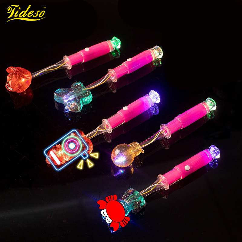 NEW customHalloween candy Light Up halal sweet LED colorful flashing fluorescent lollipop