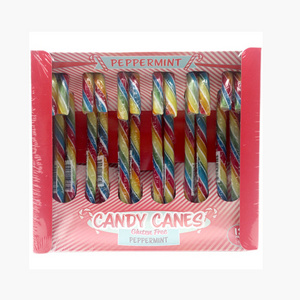 10g*12pcs Christmas Series Candy Cane Mint Flavor Rainbow Decorating Christmas Tree Customized Packaging Halal Christmas Cane