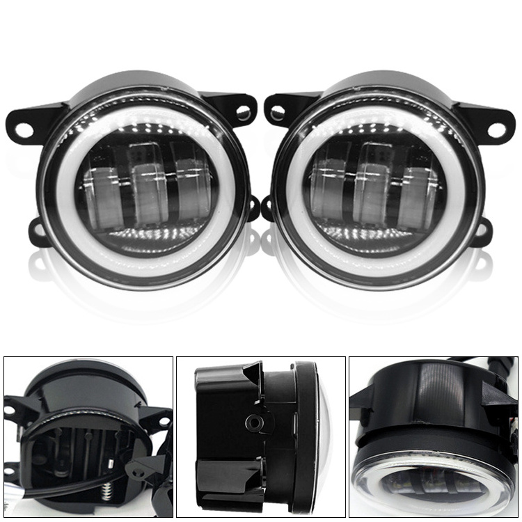 4 inch fog lamp Halo Ring Angle Eye lens spotlight  DRL 12v led headlights for jeep wrangler led off road 4 inch led fog lights