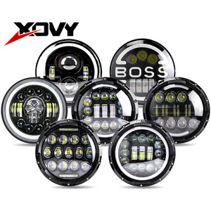 7 Inch Round LED Headlights Off-Road H4 Halo Ring Driving Light DRL Headlamp For Car Motorcycle Jeeps Wranglers 12V