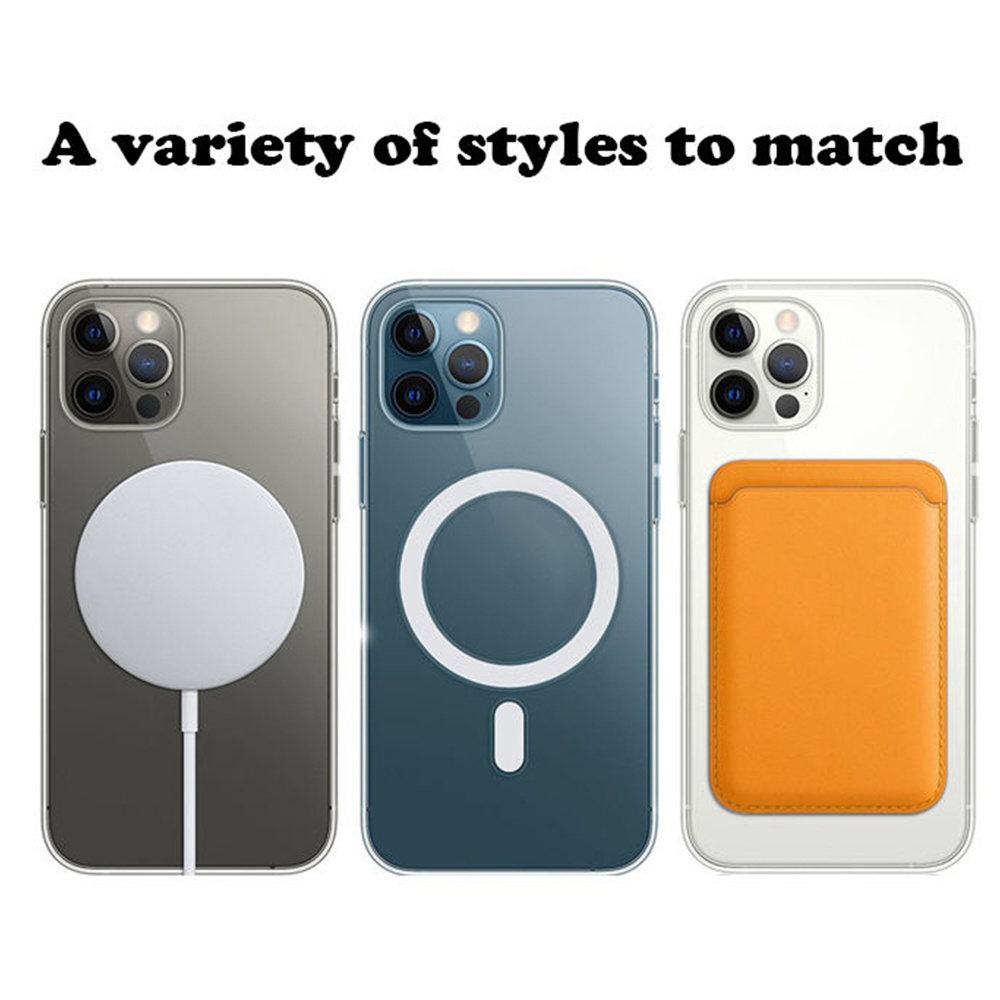 Phone Case with Privacy Screen Protector for iPhone 15 14 13 12, Magnetic Wireless Charger Clear Phone Case Set