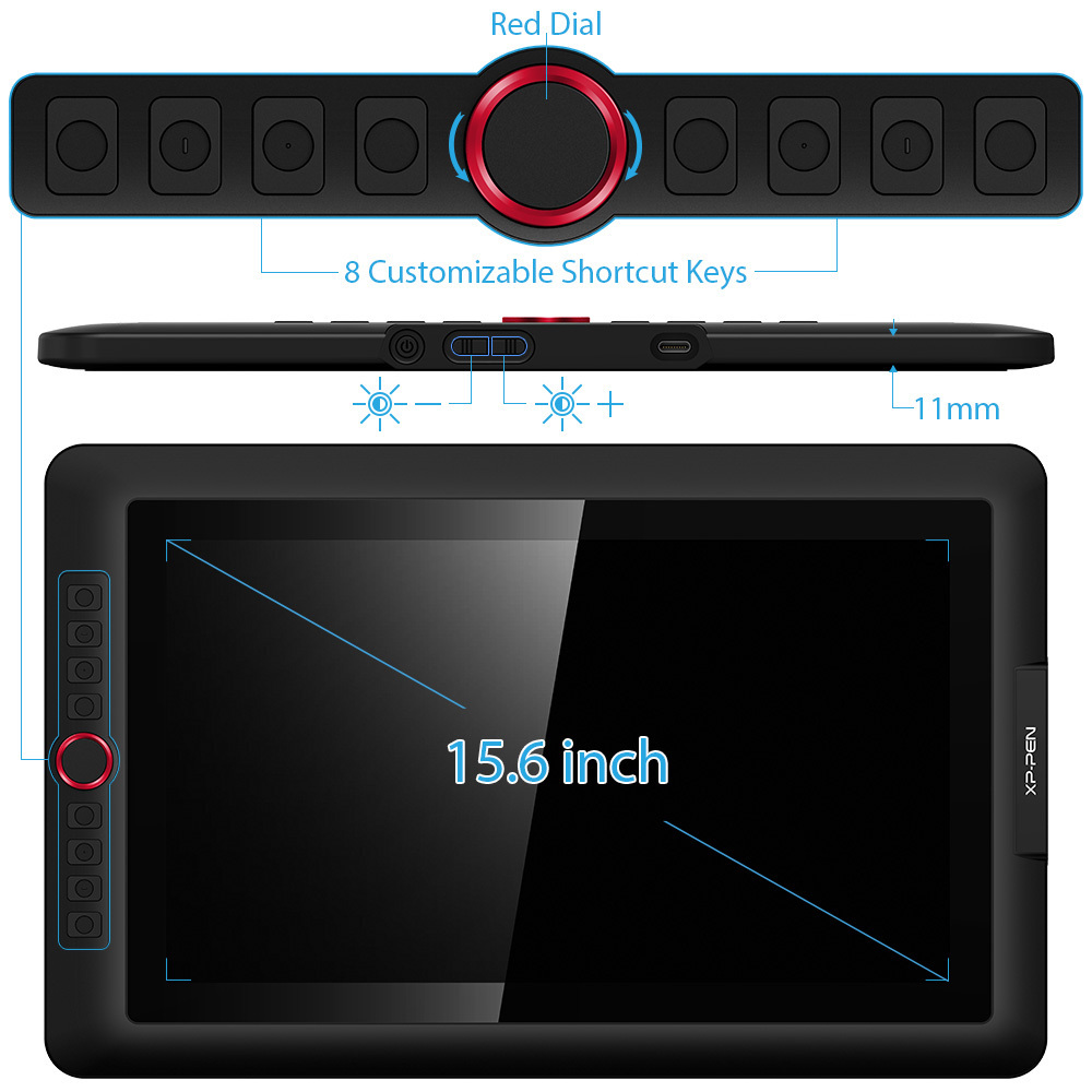 XPPEN 15.6 inch Artist15.6 Pro Battery-Free PEN  Monitor interactive flat panel display Graphic Drawing Tablet