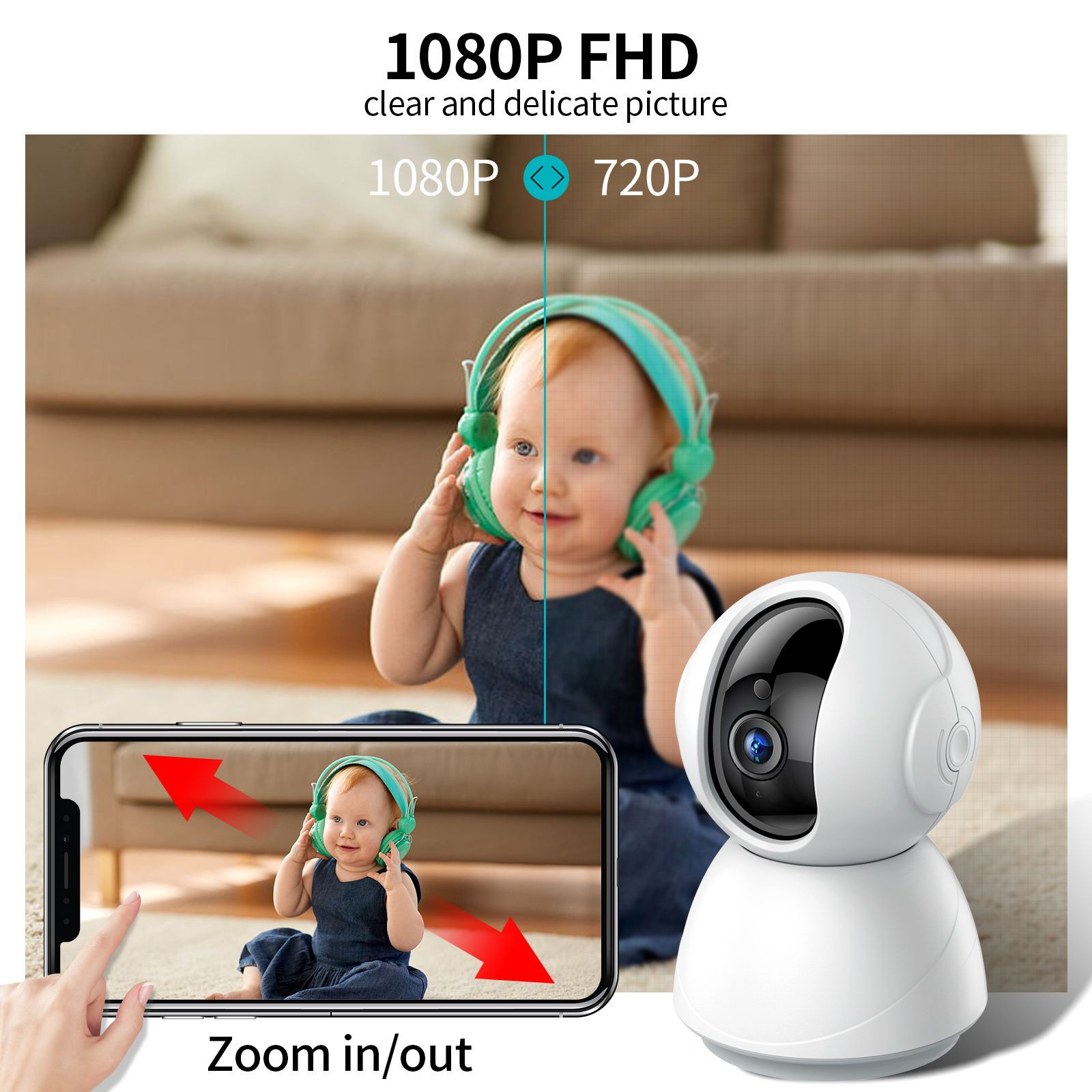 wifi ip camera Factory 1080P Smart home camara de seguridad exterior Night vision Indoor Mini wireless wifi camera