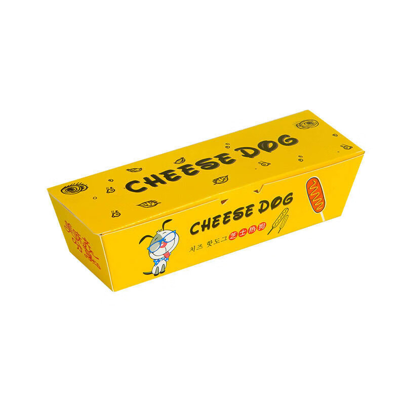 Disposable flexography LOGO fast food hot dog cheese stick fried banana take-out food packaging box can be customized food grade