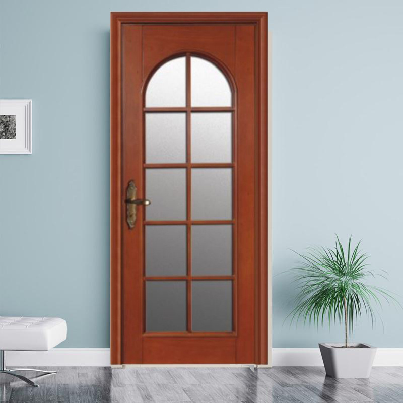 Hotel pvc bathroom door glass inserts wooden frame door pvc coating door for sale