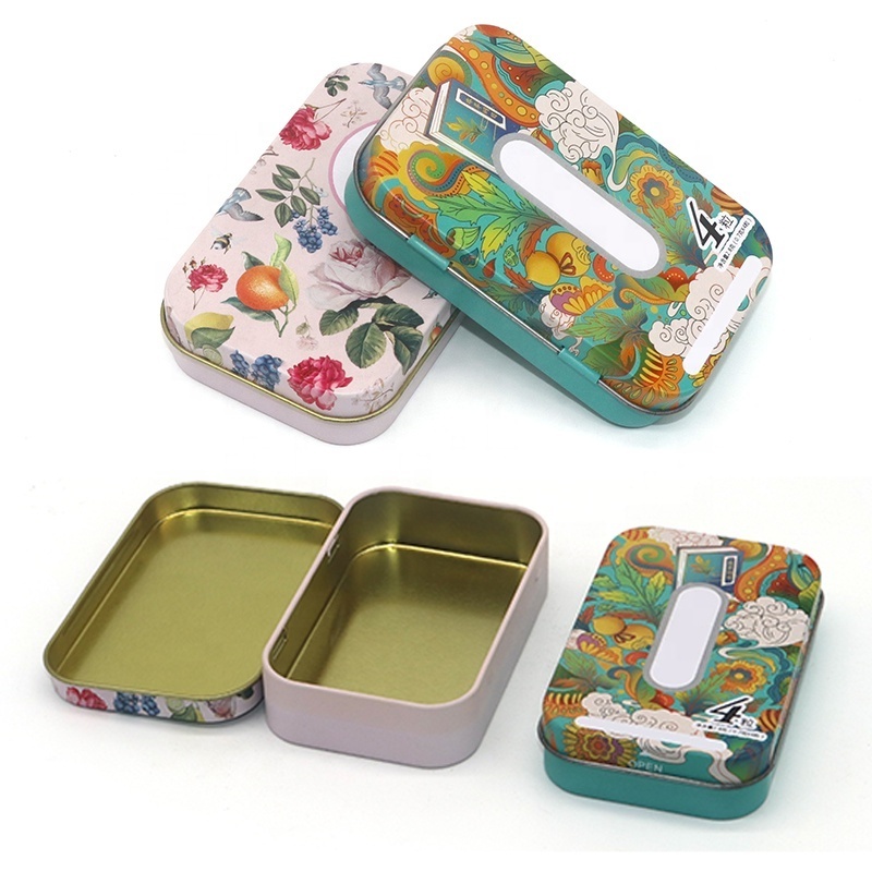 OEM ODM manufacture scatola latta gift silver square hinge candy tin case packaging metal small wholesale Custom tin can/box