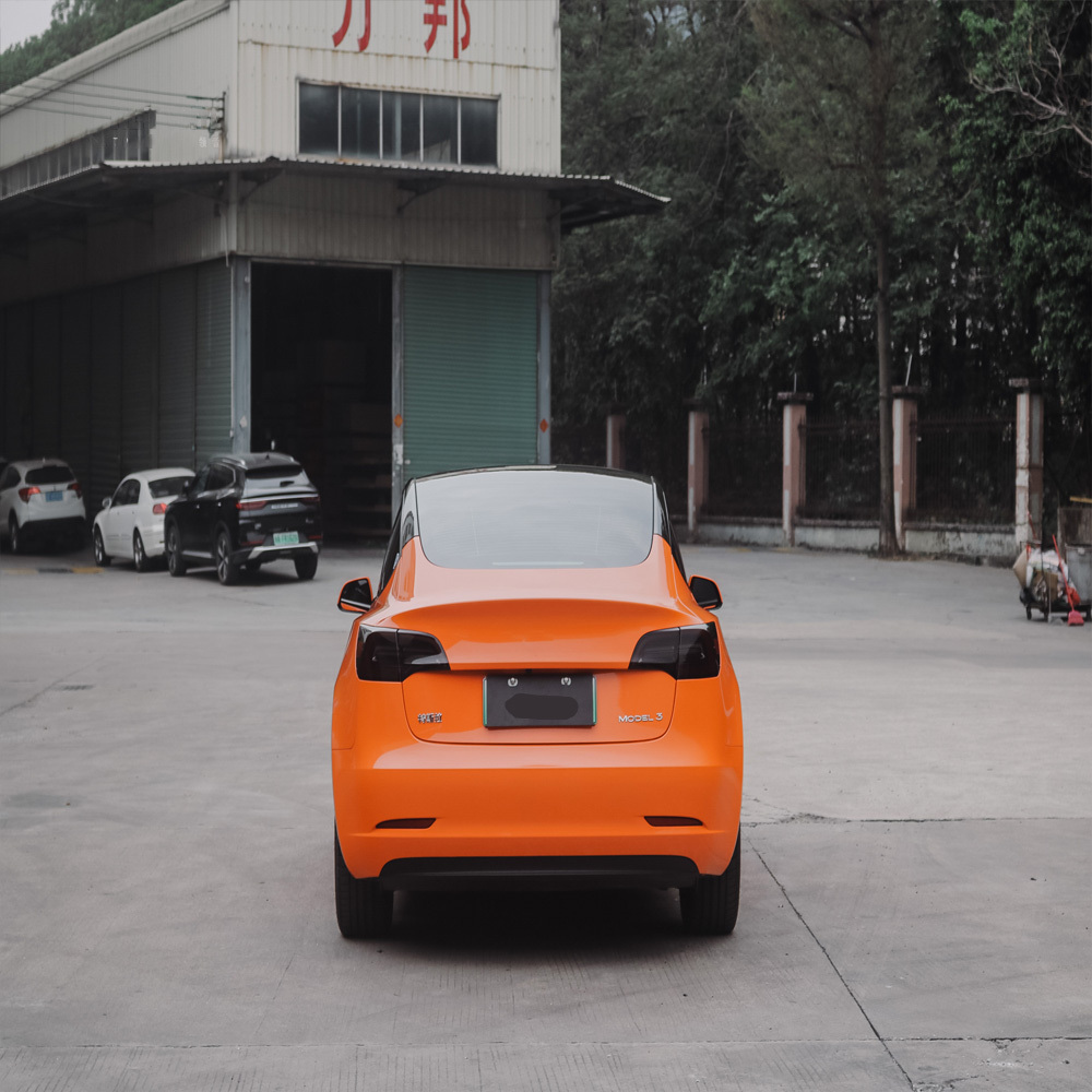 Factory Wholesale Car Wrap Vinyl Easy to Install Crystal Flame Orange PVC Film Non-Yellowing PVC Decoration Film