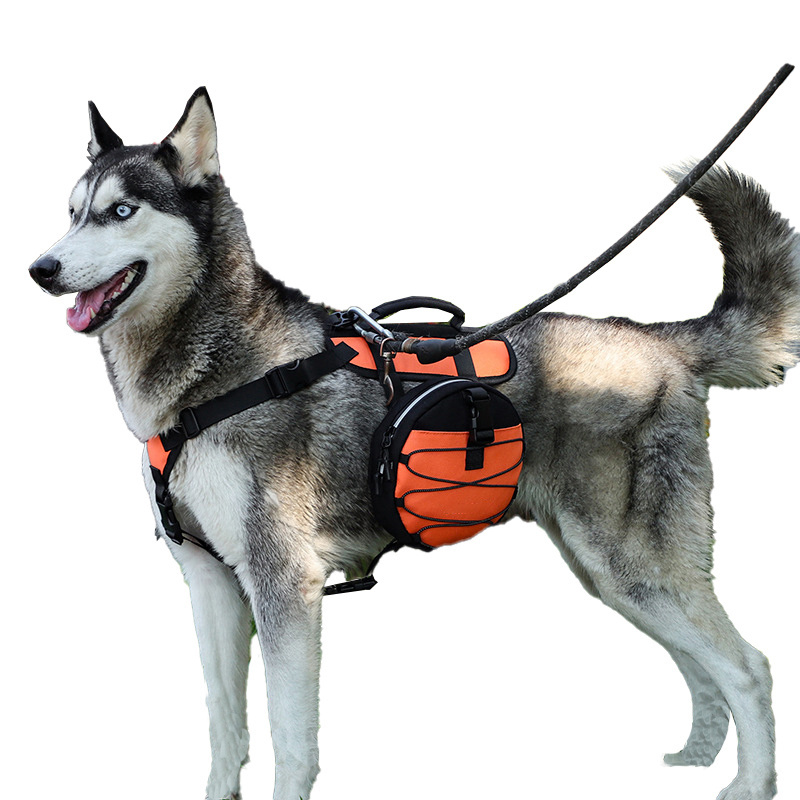 Custom Dog Tactical Travel Saddlebag Backpack Back Pack Dog Harness Hiking Pack For Pets To Wear Camping Travel Vest Harness