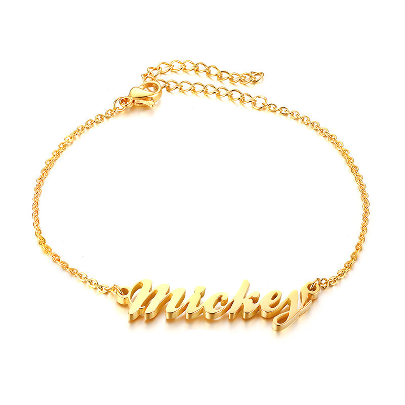 Minimum 1 Pc Necklace Personalized Letter Stainless Steel Name Custom Chain Necklace 18K Gold Plated Women Jewelry