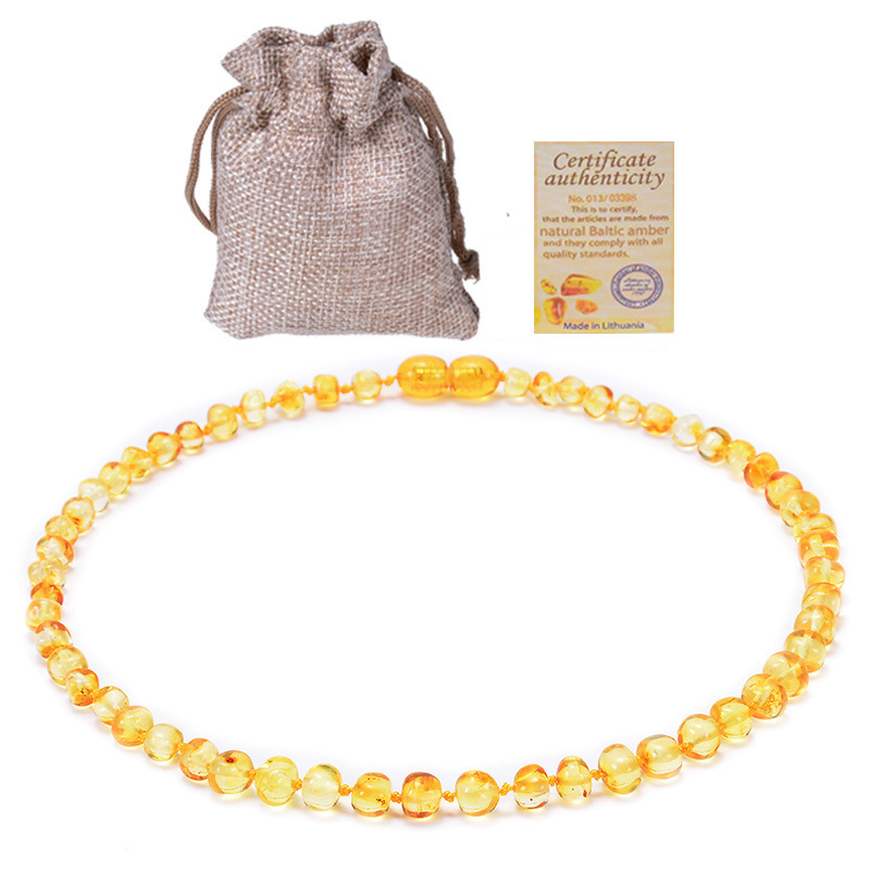 High quality baby Amber Natural stone necklace kids necklaces jewelry