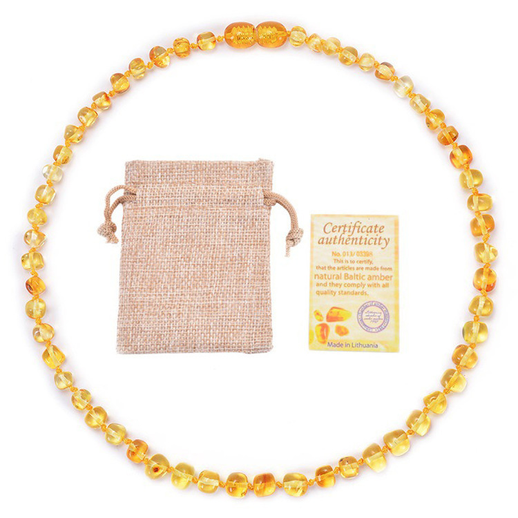 High quality baby Amber Natural stone necklace kids necklaces jewelry