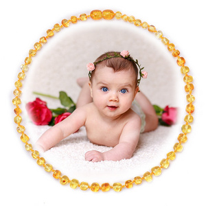 High quality baby Amber Natural stone necklace kids necklaces jewelry