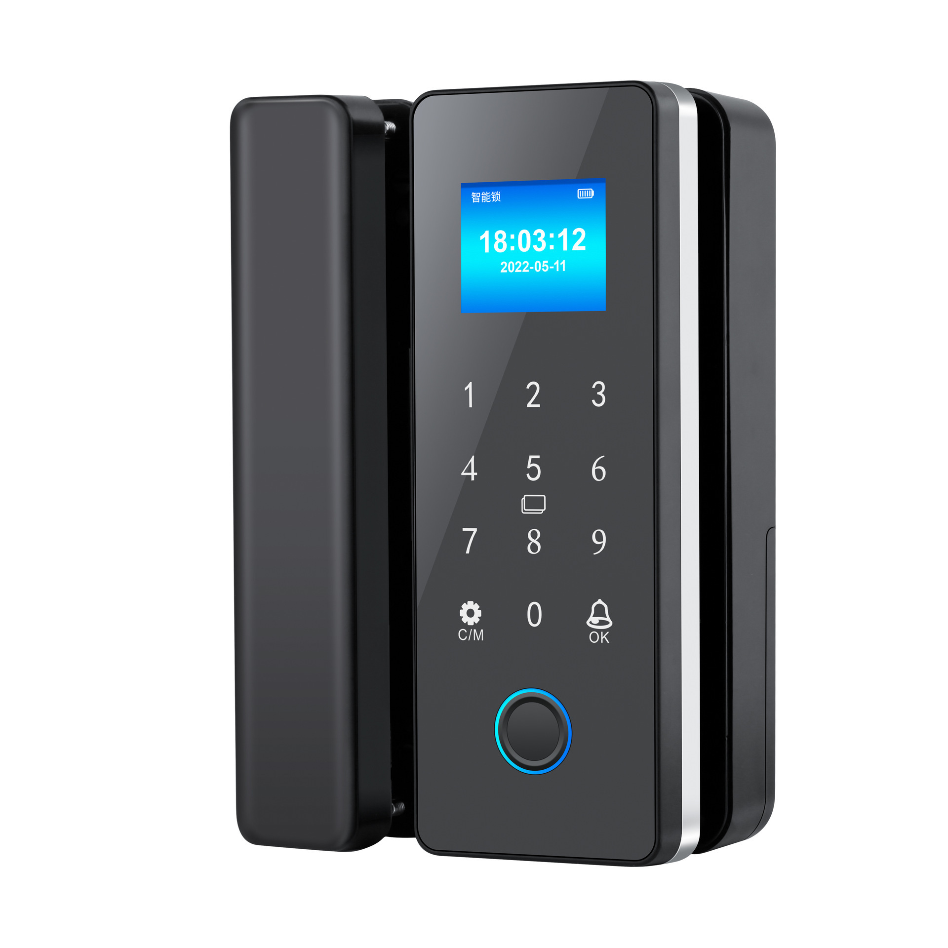 Wireless Tuya  Smart Phone APP Biometric Fingerprint Glass Door Lock supports IC Card and code