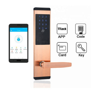 New Smart Phone APP TTLock Wireless BLE RFID Door lock for wooden door with wifi optional