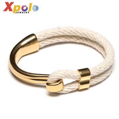 Fashion White Rope Gold Hook Clasp Bracelet Jewelry