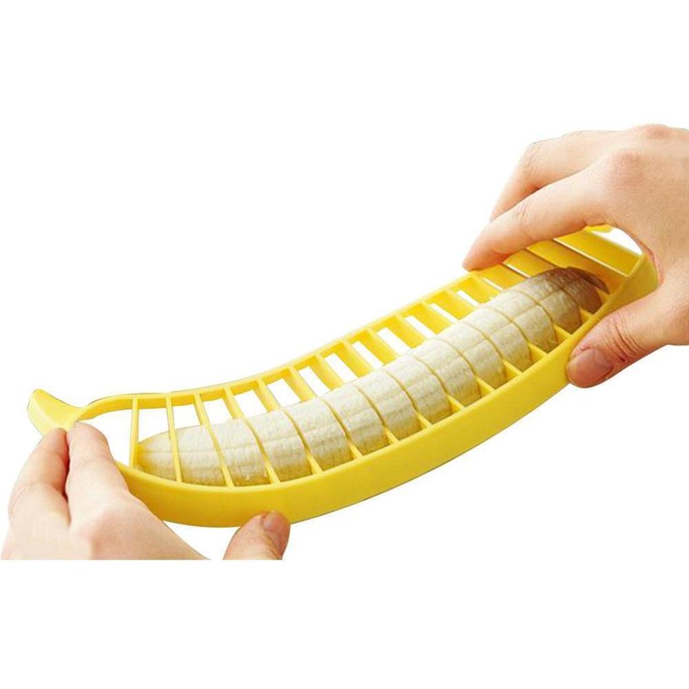 Fruit Vegetable Tools Salad Maker Cooking Creative kitchen gadgets Plastic banana slicer Cutter