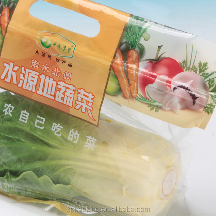 Customized food grade material ziplock fresh vegetable plastic Lettuce Packaging Bags