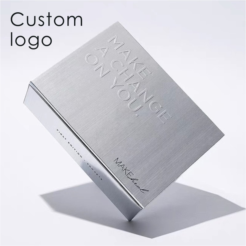 Holographic silver cardboard embossing bronzing customized logo facial mask cosmetics packaging drawer box