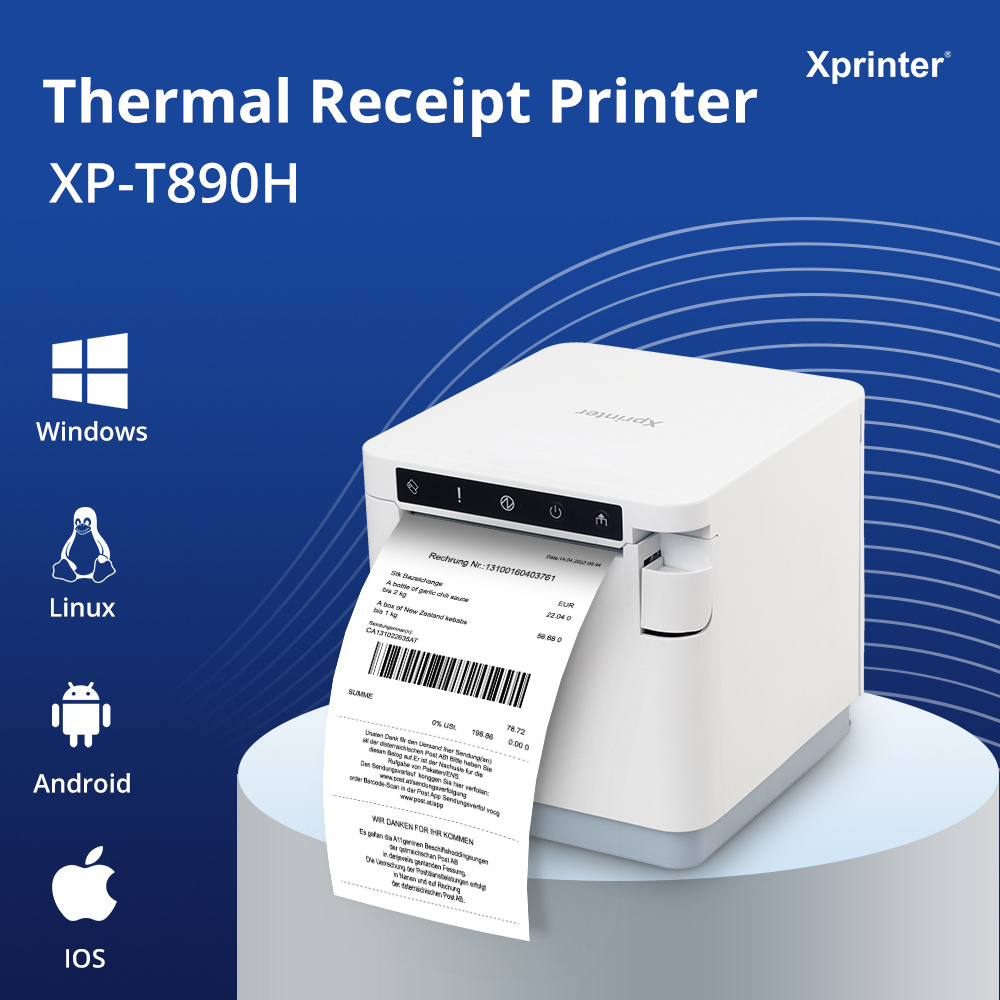 Xprinter XP-T890H 80mm Custom Logo Thermal Receipt Printer For Movie Theater Lottery Ticket Receipts Printing Thermal Printer