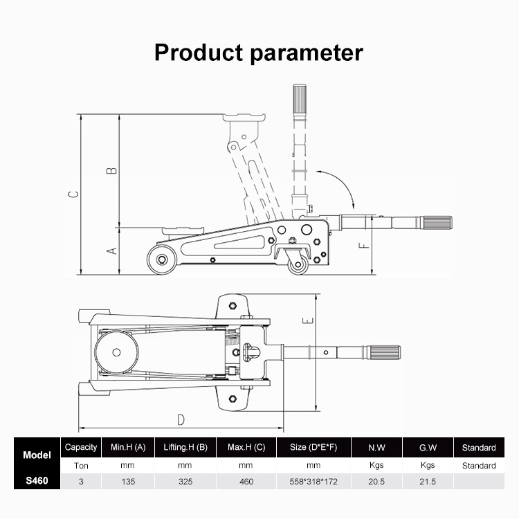 3 Ton Hydraulic Low Profile Car Body Floor Jack/car lift jack auto garage equipment wheel alignment automatic tyre changer