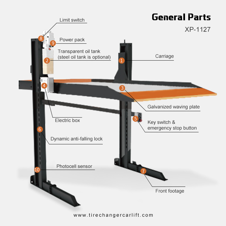 Garage Equipment Two Post Parking Lift For Car Parking Machine