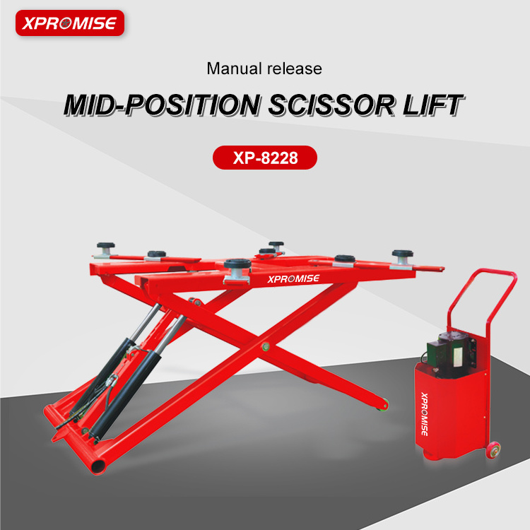 High quality Manual Release Mid-Position mobile scissor lift /motorcycle tire changer auto workshop equipment car elevator lift