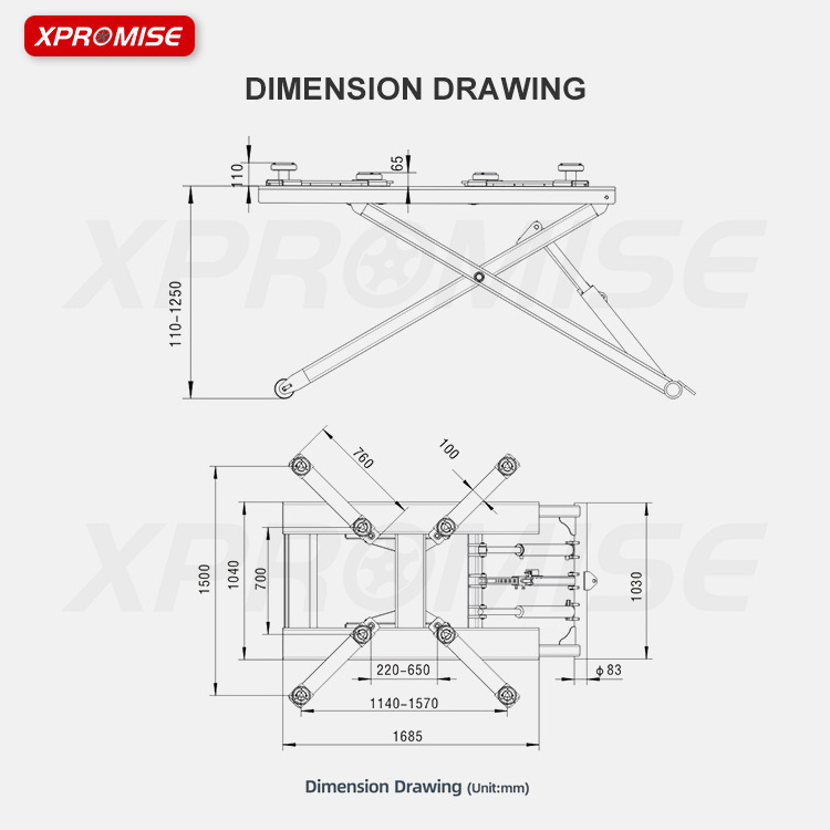 High quality Manual Release Mid-Position mobile scissor lift /motorcycle tire changer auto workshop equipment car elevator lift