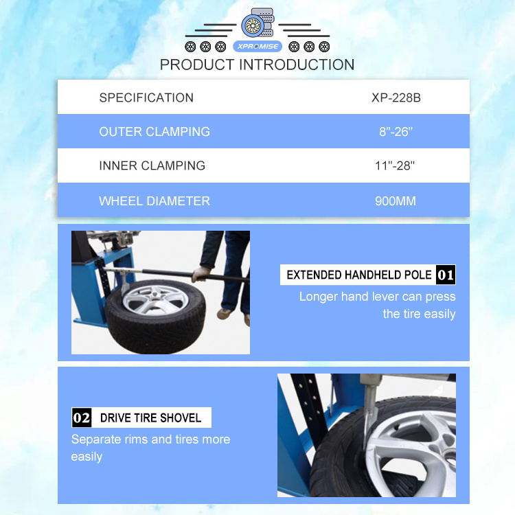 Customized color car wheel changing automatic tire changer combo set tire service solution motorcycle tire changer