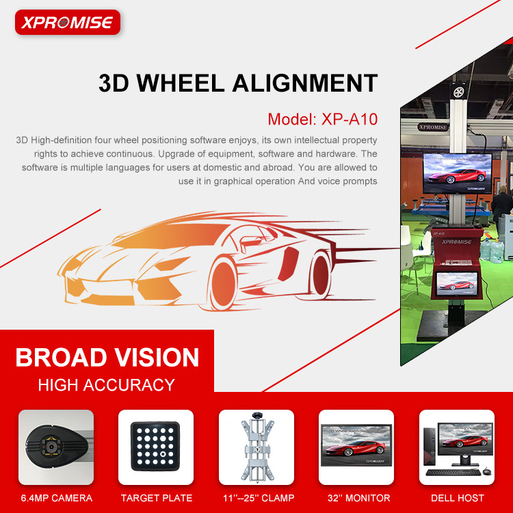 Car Tyre 3D Wheel Alignment Machine with Lifting Beam