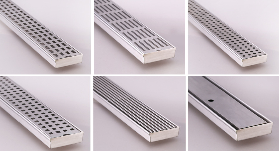 Stainless steel linear floor shower drain wetroom bathroom channel gully trap