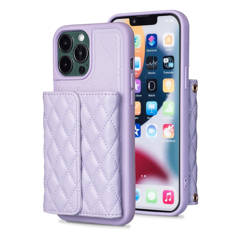 For iPhone 11 Luxury credit card case shockproof cover with Lanyard,  Woolen skin wallet case for iPhone 14/13/12