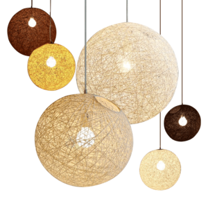 Creative modern bird nest pendant lamp rattan white hanging ceiling chandelier round ball simple nursery pendant light