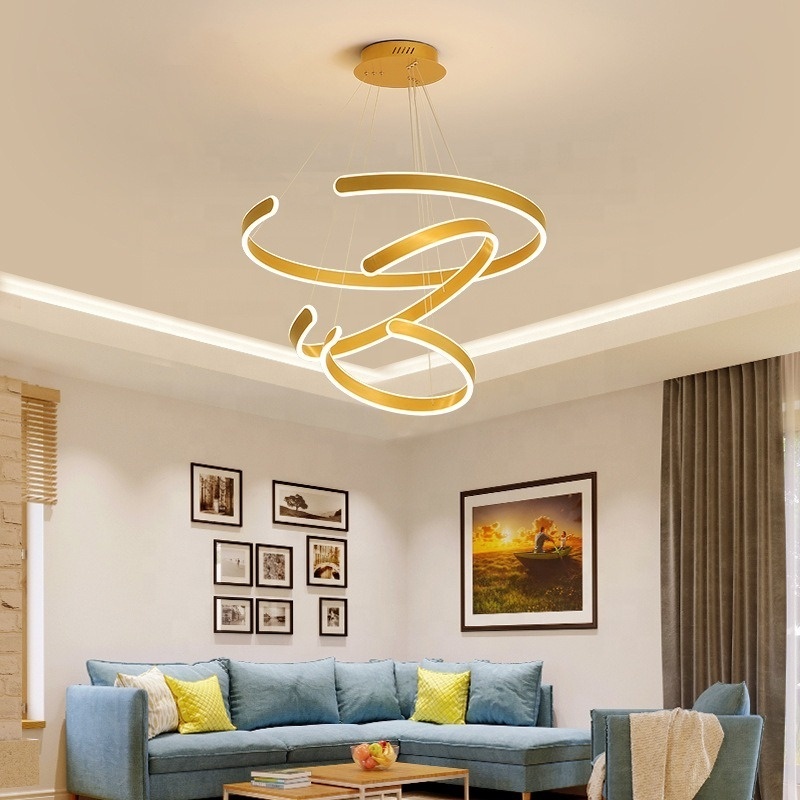 3 ring luxury ceiling chandeliers home decorative pendant lamps gold hotel living room hanging pendant lights