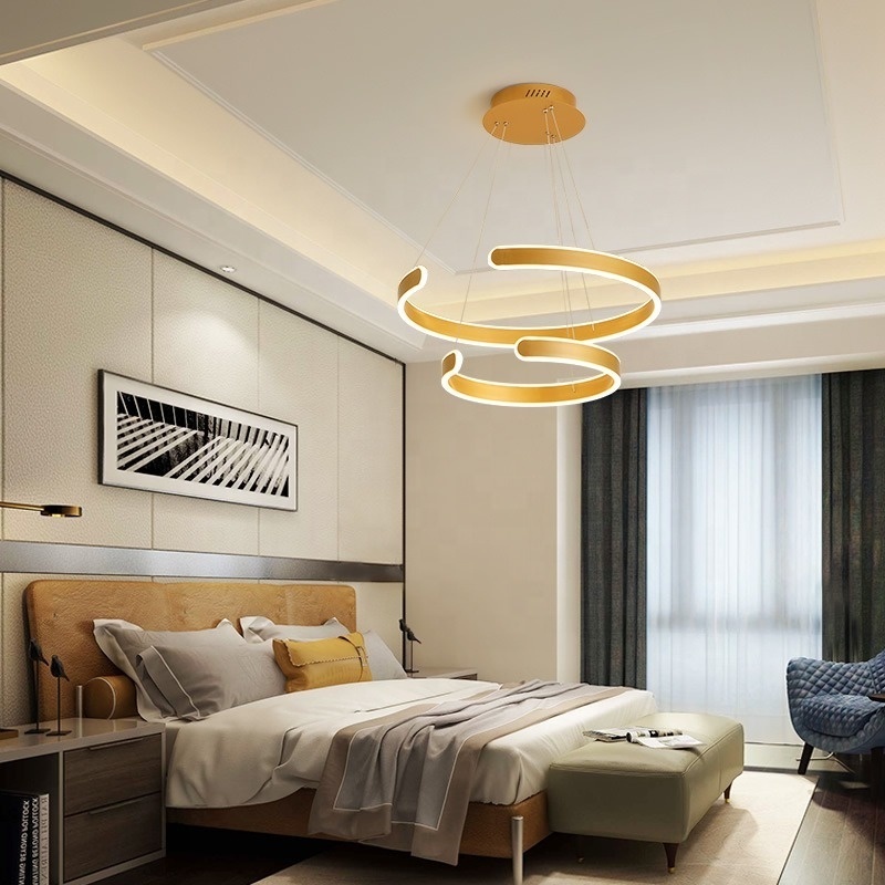 3 ring luxury ceiling chandeliers home decorative pendant lamps gold hotel living room hanging pendant lights