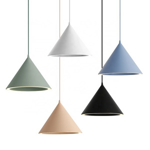 Modern creative minimalist small hanging pendant lamps led ceiling lighting fixtures kitchen cone pink pendant light