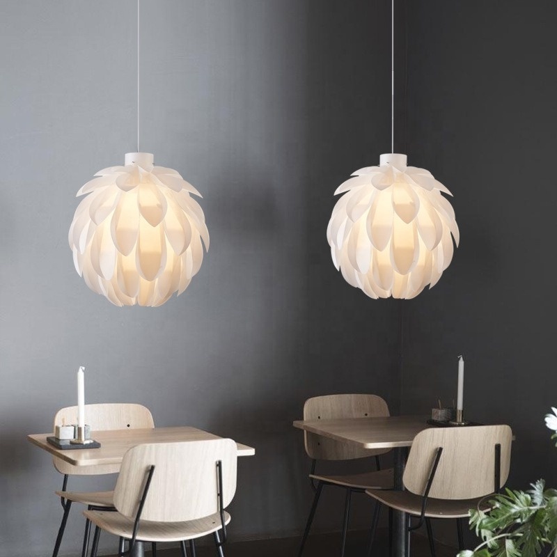 white led hanging chandeliers plastic lighting fixtures modern indoor home decor flowers pendant lamp