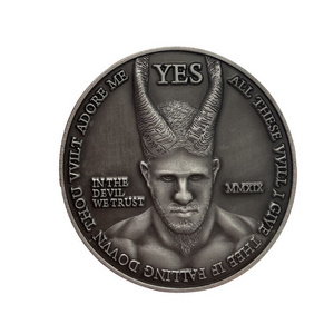 three-dimensional commemorative metal challenge coin with a handsome man custom coins