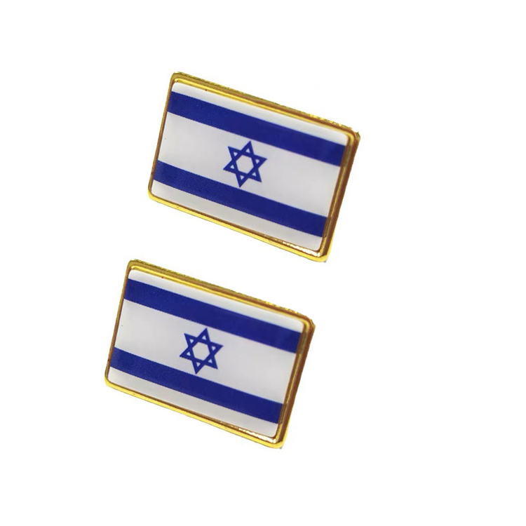 Factory Hot Sale Custom Israel Brooch Scarf Gifts  Enamel Badge Country Flag Israel Lapel Pin Hard Enamel Pin