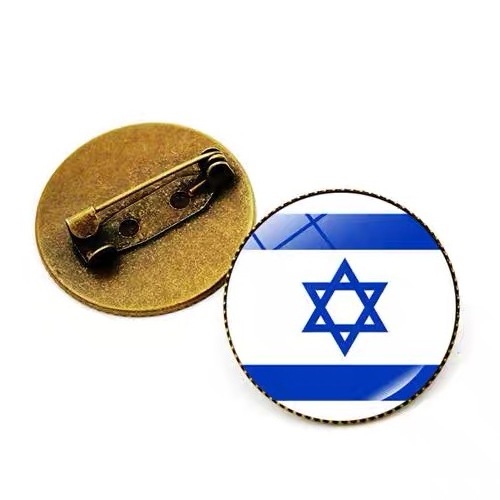 Factory Hot Sale Custom Israel Brooch Scarf Gifts  Enamel Badge Country Flag Israel Lapel Pin Hard Enamel Pin