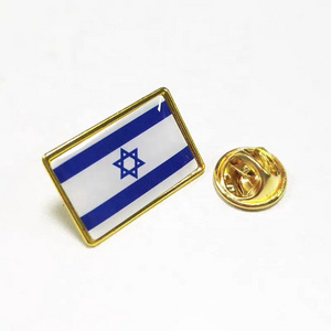 Factory Hot Sale Custom Israel Brooch Scarf Gifts  Enamel Badge Country Flag Israel Lapel Pin Hard Enamel Pin