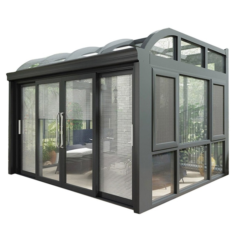 Winter Garden Aluminum Enclosure Solarium Metal Sun Room Four Season Kit Prefab Outdoor Green Glass House