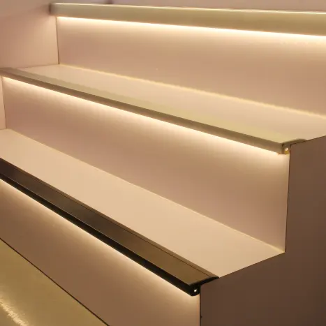 standard Stair Nosing light led profile, cinema step light led channel Stair Nosing LED strips light profiles aluminum