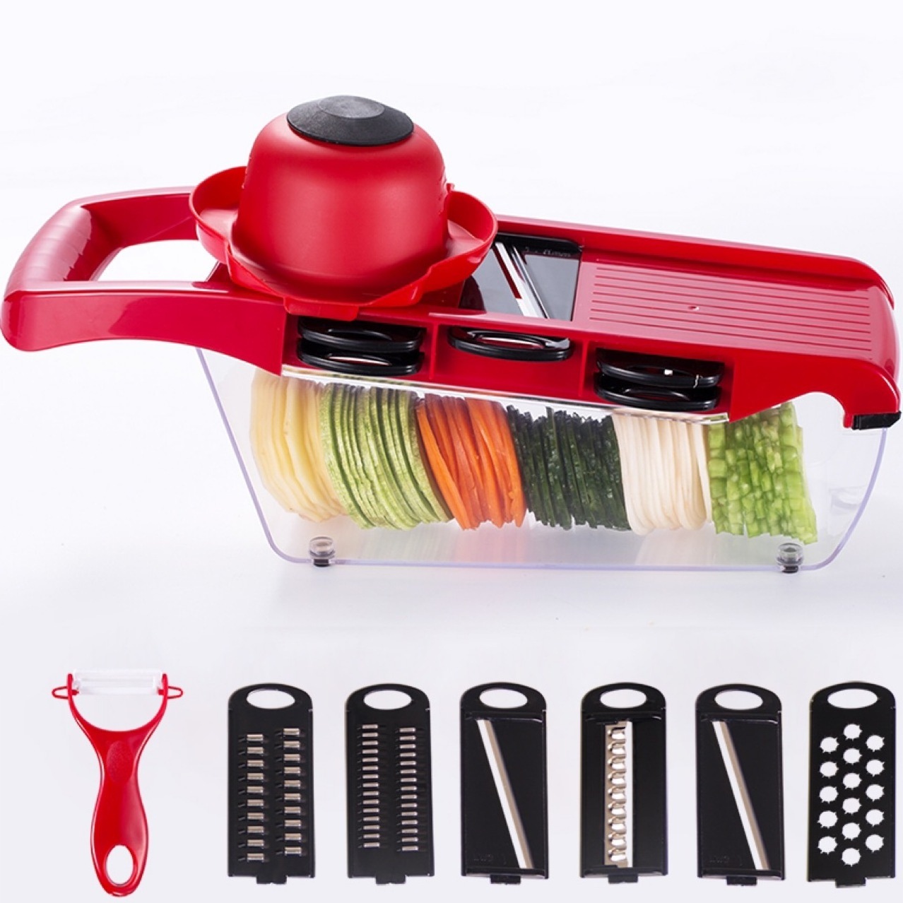 Factory Wholesale 10 In 1 Vegetable Chopper Stainless Steel Multifunctional Mandoline Veggie Slicer With Container