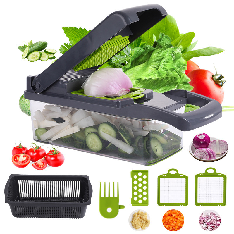 2024 New Manual Vegetable Chopper Tool Modern 22 In 1 Multifunctional Stainless Steel Kitchen Slicer Vegetable Cutter