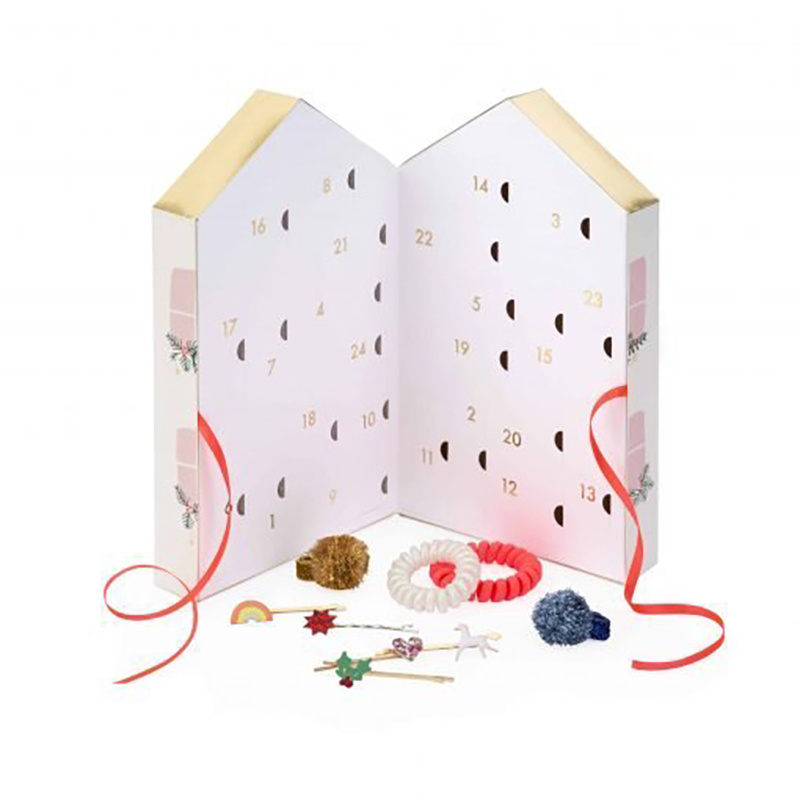 24 Day Empty Paper Box Roof House Shape Advent Calendar