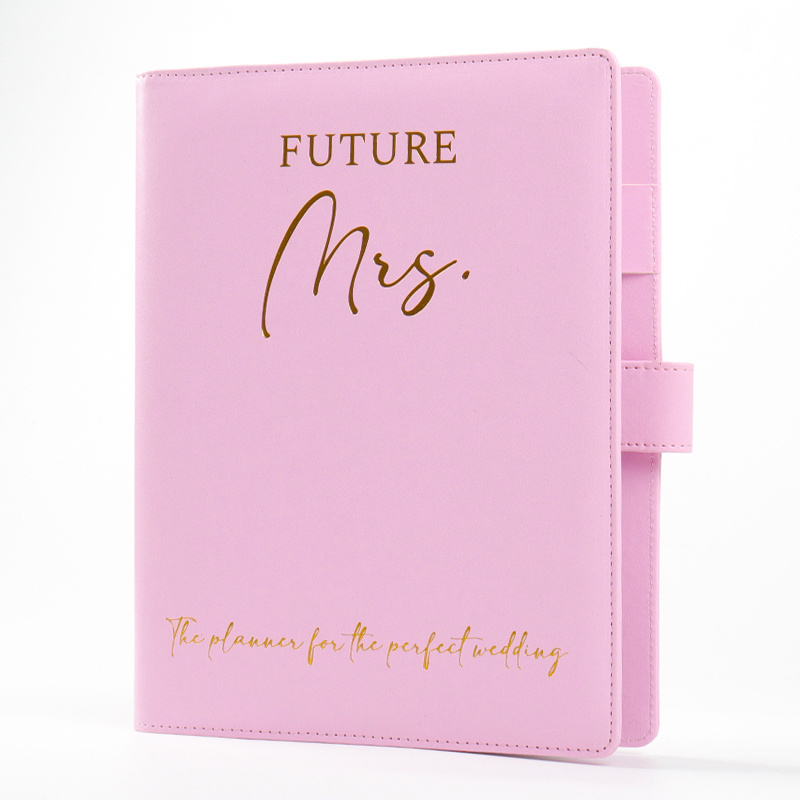 Loose-leaf Hardcover Wedding Planner Set Luxury Personalized Pu Leather Cover Wedding Notebook Planner 2023