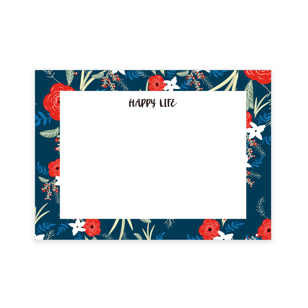 New Design Butterfly Plant Pattern Cards Happy Life Envelope Notes Blank Greeting Card For Gift