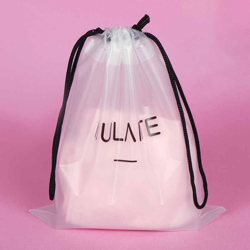 Custom Large Eco Friendly Drawstring Bag Plastic Frosted Bags Packaging Poly Bag For Clothes