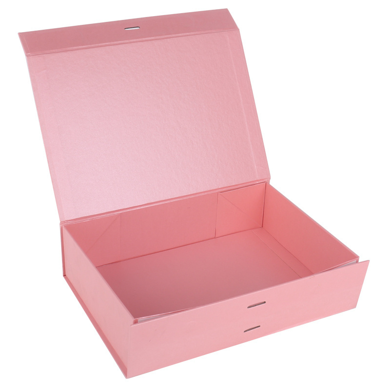 Custom Logo Pink Wedding Paper Cardboard Folding Box Packaging Gift Favor Boxes With Ribbon