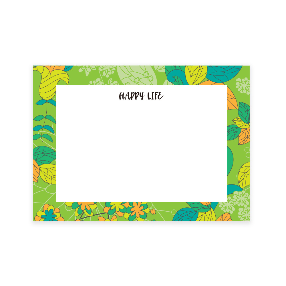 New Design Butterfly Plant Pattern Cards Happy Life Envelope Notes Blank Greeting Card For Gift